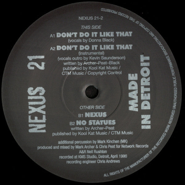 Nexus 21 - Made In Detroit - Network Records (12")