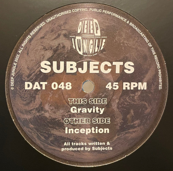 Subjects - Inception / Gravity - Deep Jungle (12")