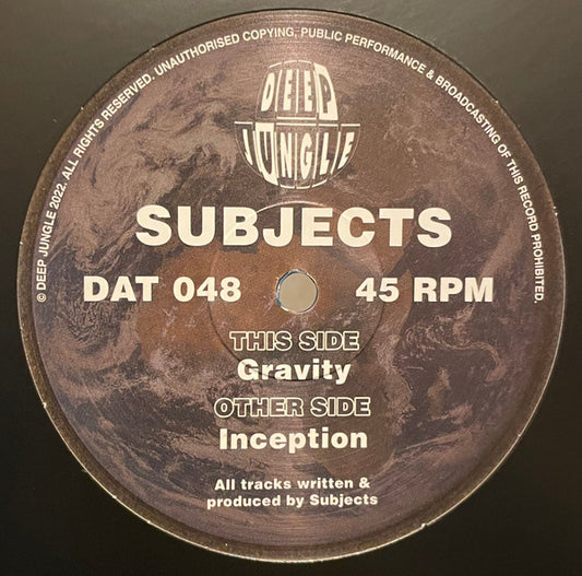 Subjects - Inception / Gravity - Deep Jungle (12")