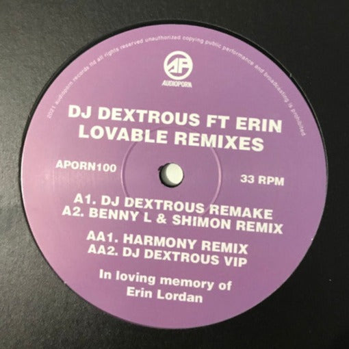 Dextrous - Lovable Remixes - AudioPorn Records (12")