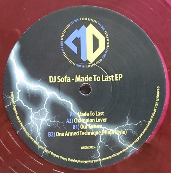 DJ Sofa - Made To Last EP - AKO Major Defence (12", Smokey Red Vinyl)