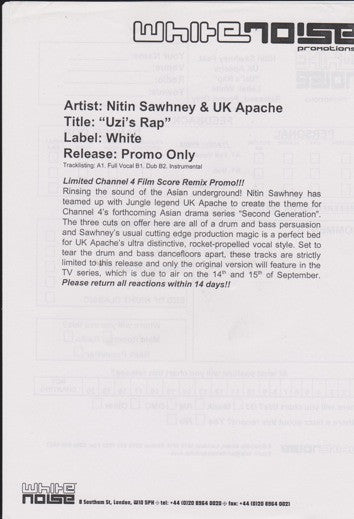 Nitin Sawhney Feat. UK Apache – Uzi's Rap (12")