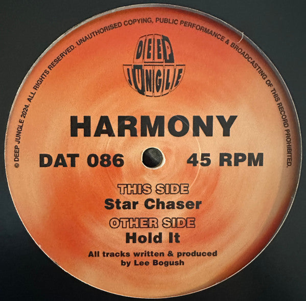 DJ Harmony - Hold It / Star Chaser (12")