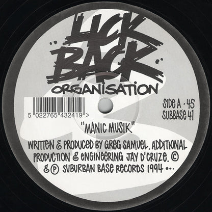 Lick Back Organisation - Manic Musik / Ruff 'N Rugged - Suburban Base Records (12")