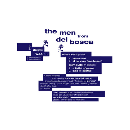 The Men From Del Bosca - El-Bland-E - Warehouse Wax (12", Red/Blue Splatter) - Includes WAV Download - Vinyl Junkie UK