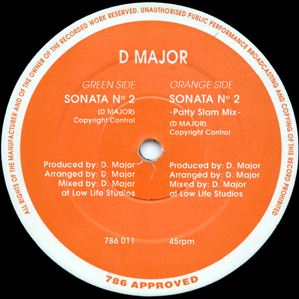 D Major (3) - Sonata No 2 - 786 Approved (12")