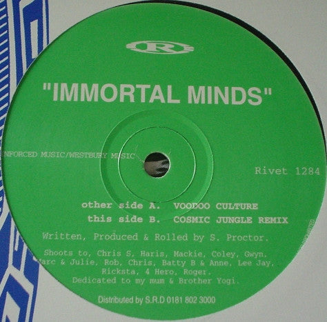 Immortal Minds - Voodoo Culture / Cosmic Jungle (Remix) - Reinforced Records (12")