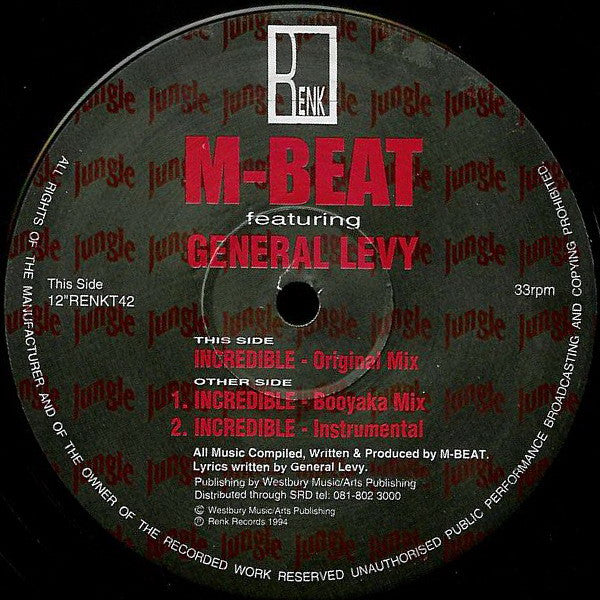 M-Beat - Incredible - Renk Records (12")