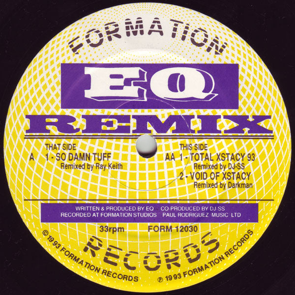 EQ - Remixes (By Ray Keith, DJ SS & Darkman) - Formation Records (12", 33 ⅓ RPM)