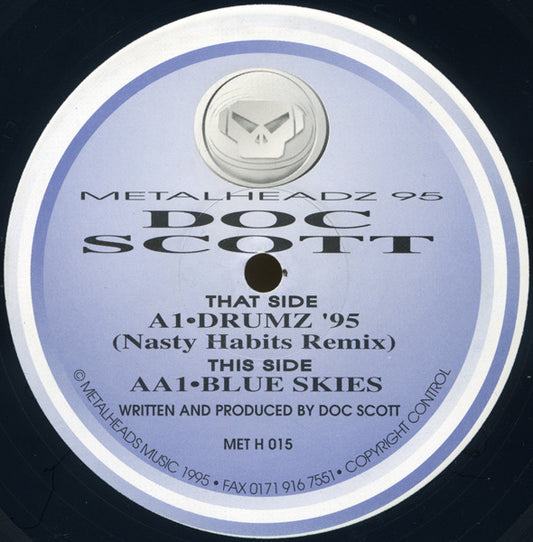 Doc Scott - Drumz '95 (Nasty Habits Remix) / Blue Skies - Metalheadz (12")