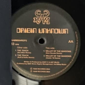 Origin Unknown - The Touch / Valley Of The Shadows (2024 Remixes) - RAM Records (12")