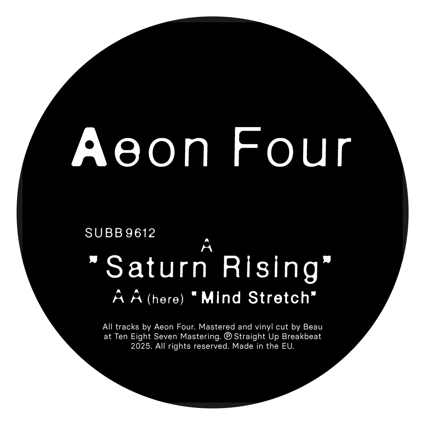 Aeon Four - Saturn Rising - Straight Up Breakbeat (12", Lemon Yellow Vinyl)