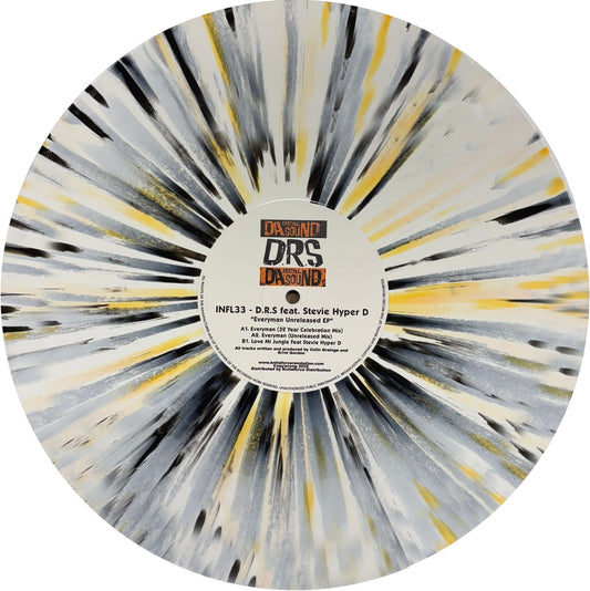 D.R.S. - Everyman Unreleased EP - Influential (12",  Black, White and Yellow Splatter)