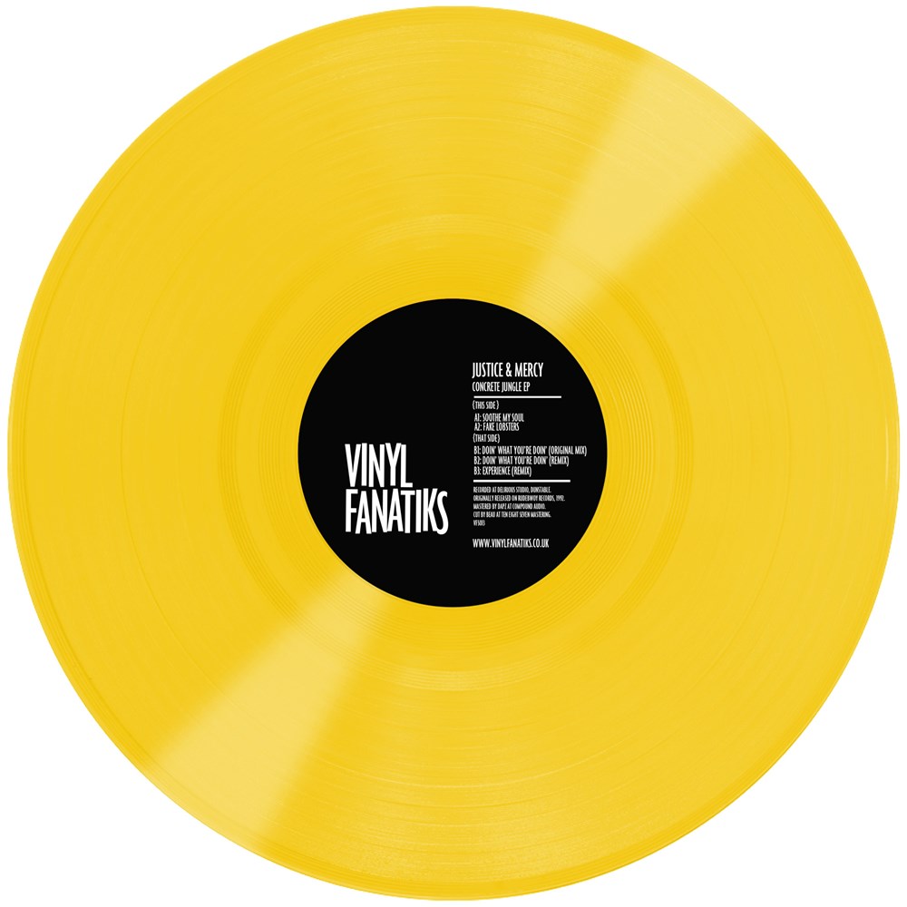 Justice & Mercy - Concrete Jungle EP - Vinyl Fanatiks (12"  Yellow Vinyl)