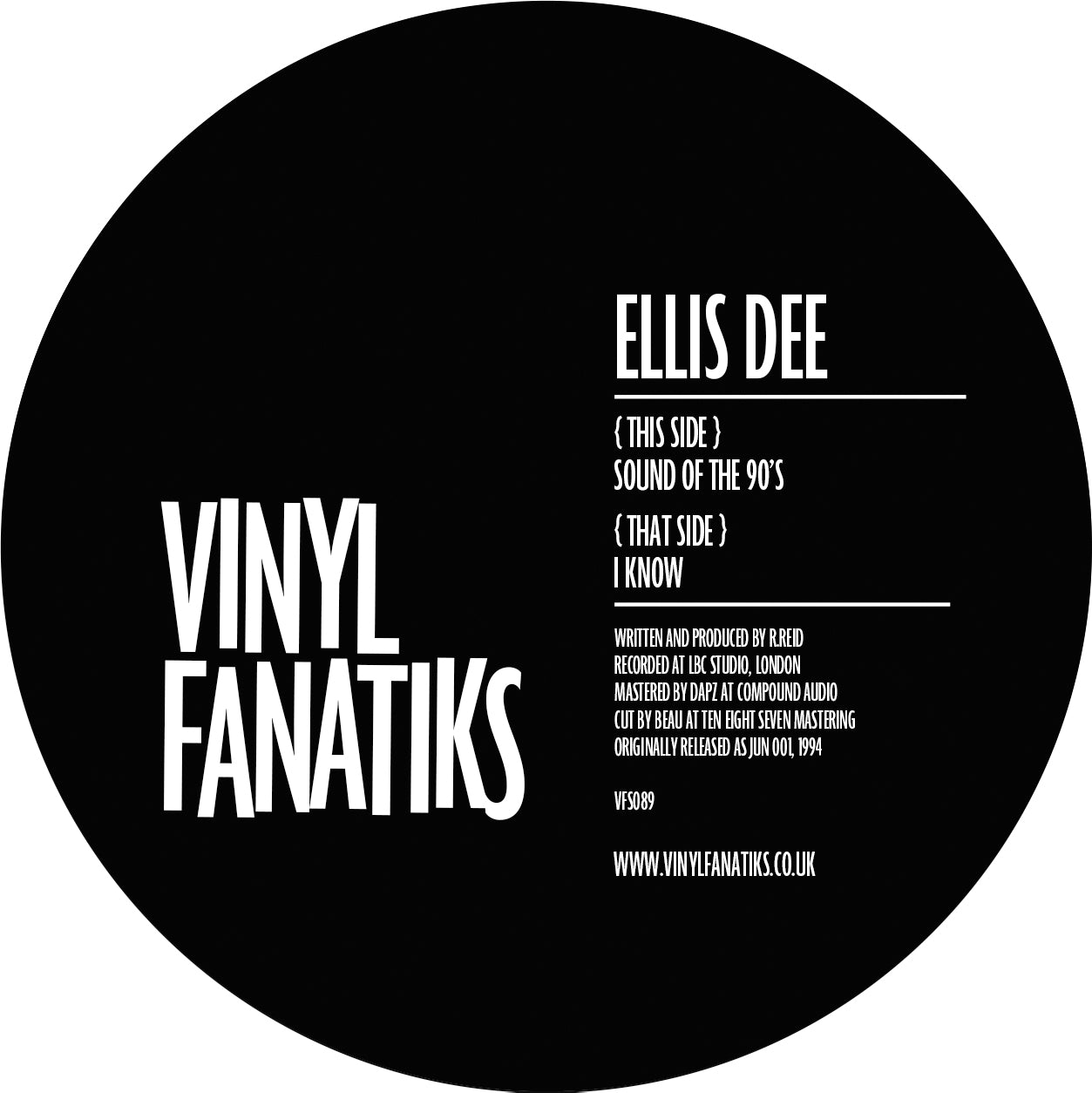 Ellis Dee - Sound Of The 90's / I Know - Vinyl Fanatiks (12")
