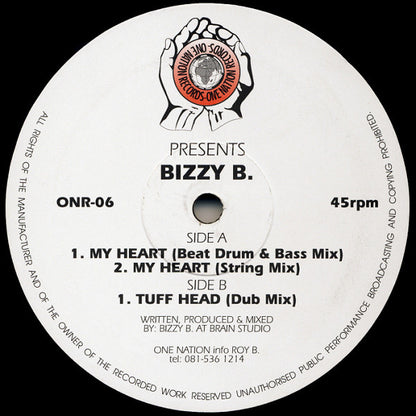 Bizzy B - My Heart / Tuff Head (12") - Vinyl Junkie UK