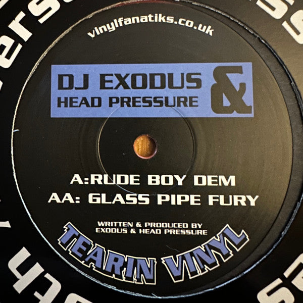 DJ Exodus & Head Pressure - Rude Boy Dem / Glass Pipe Fury (12", Ltd, Red Vinyl)