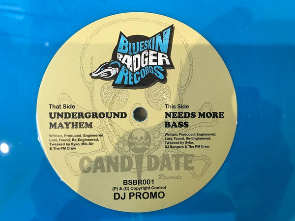 Persons Unknown - Underground Mayhem / Needs More Bass (Blue Vinyl 12") - Vinyl Junkie UK