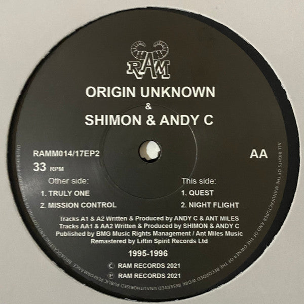 Origin Unknown/Shimon & Andy C – Truly One / Quest / Night Flight (12") - Vinyl Junkie UK