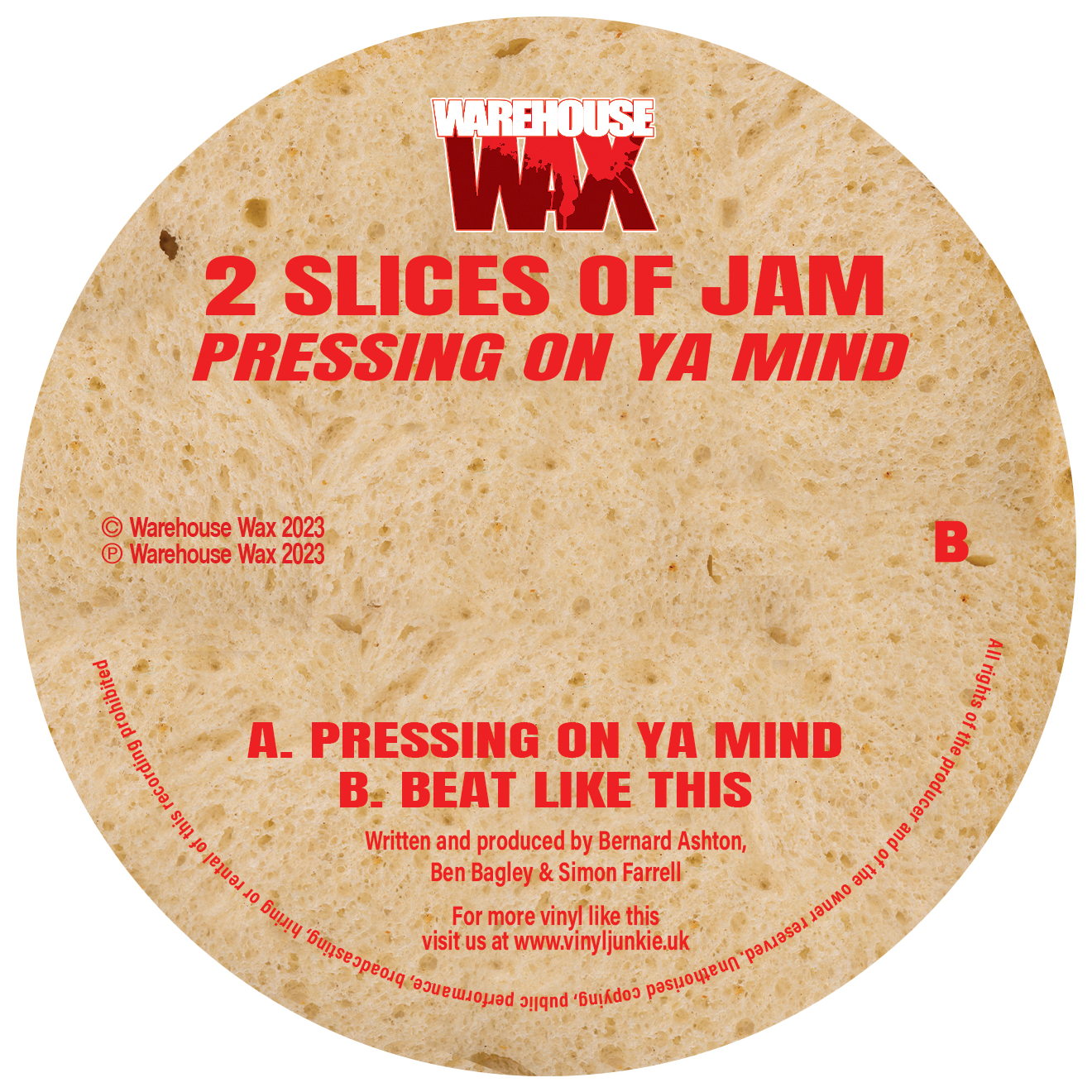 2 Slices Of Jam - Pressing On Ya Mind (12" Peach Marbled Vinyl Repress) - Only a few left