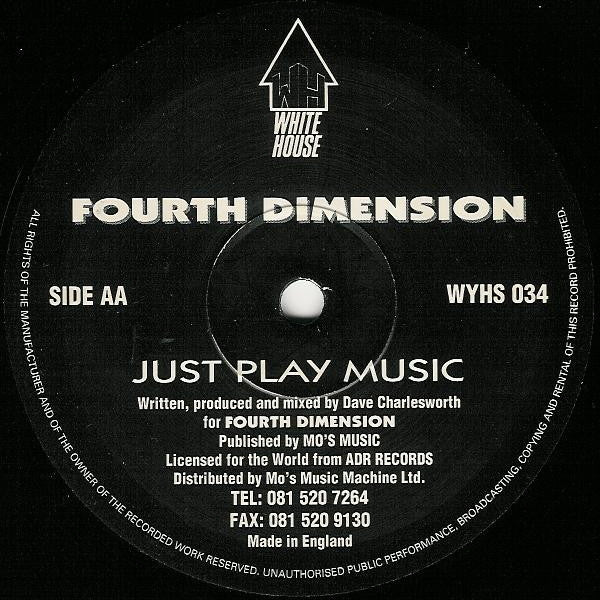Fourth Dimension - Sun Vibes / Just Play Music (12") - Vinyl Junkie UK