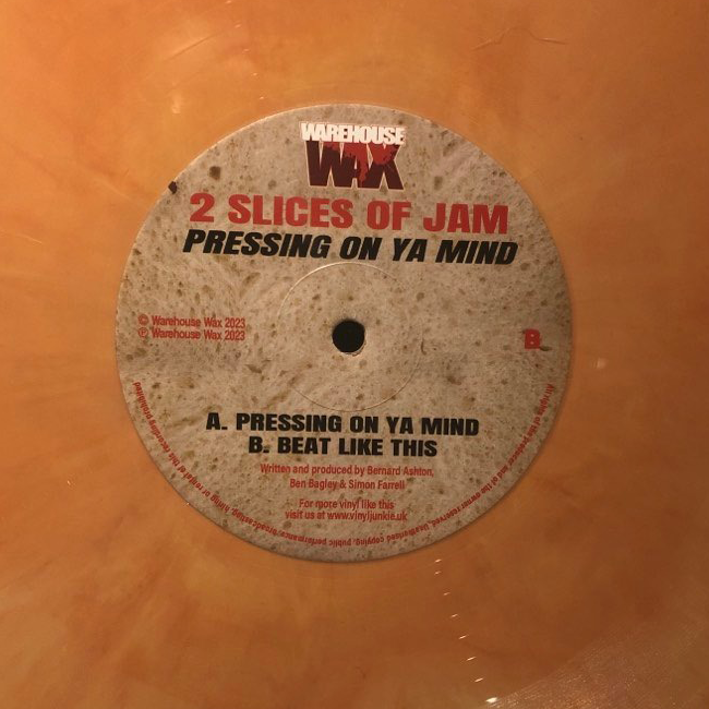 2 Slices Of Jam - Pressing On Ya Mind (12" Peach Marbled Vinyl Repress) - Only a few left